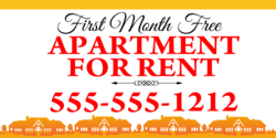 First Month Free Apartment For Rent Banner