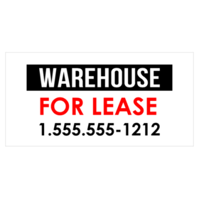 Black, Red On White Warehouse For Lease Banner