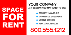 Two Column Red and White Space For Rent Banner