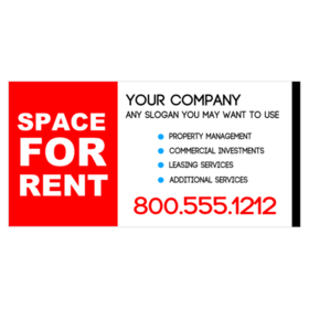 Two Column Red and White Space For Rent Banner