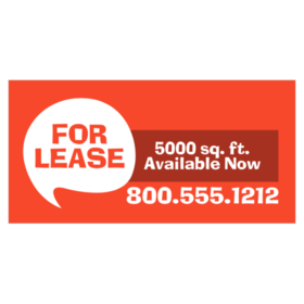 White Voice Circle On Red Background For Lease Banner Design 