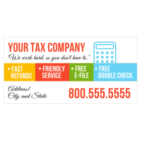 Four Colored Blocks Tax Services Personalized Banner
