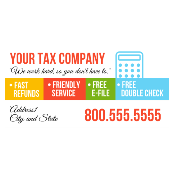 Tax Service Signs For Custom Tax Banners