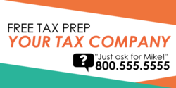 Free Tax Preparation Brandable Tax Company Call Us Banner
