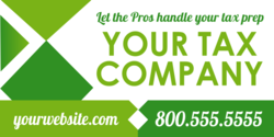 Green Diamond Shaped Brandable Tax Company Ad Banner