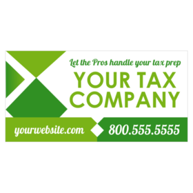 Green Diamond Shaped Brandable Tax Company Ad Banner