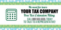Free Tax Extension Filing Personalized Tax Company Banner