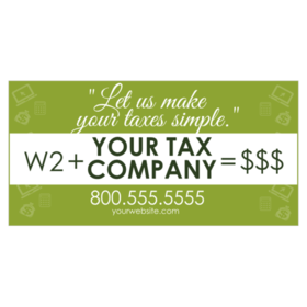 Let Us Make Your Taxes Simple Three Tiered Green With White and Black Text Design