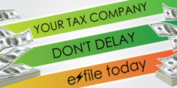 Personalized Tax Company Brand Don't Delay e-file today tax poem banner