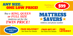 Mattress Savers One Low Price Banner