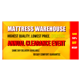 Mattress Warehouse Sale Banner
