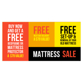 Buy a Mattress and Get a Free Bed Frame Sale Banner