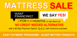 Mattress Sale Yes To Financing Banner