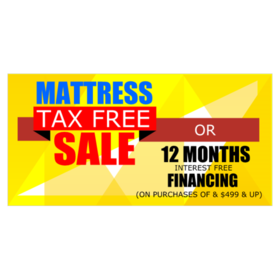 Mattress Tax Free Financing Banner