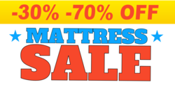 Mattress Sale Bold Red and Blue Banner