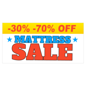 Mattress Sale Bold Red and Blue Banner