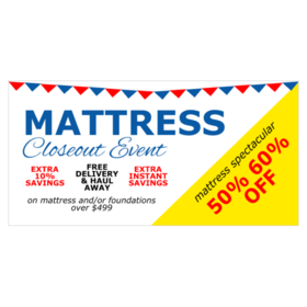 Mattress Closeout Event Sale Banner