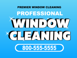 Sparkling White On Spectral Blue Brandable Professional Window Cleaning Yard Sign