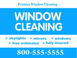 Blue on White Window Cleaning Type of Window Serviced Yard Sign
