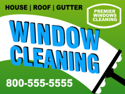 Squeegee White Swoop Design On Green Background Window Cleaning Yard Sign