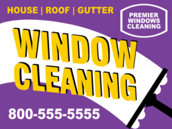 Squeegee White Swoop Design On Purple Background Window Cleaning Yard Sign