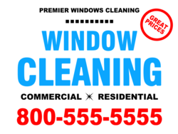 Red White and Blue Window Cleaning Commercial and Residential Yard Sign
