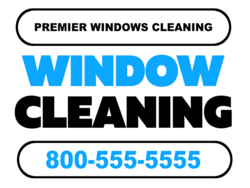 Black and Blue Window Cleaning With Custom Phone Number Yard Sign
