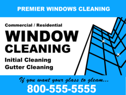 Blue Skyscraper Exterior Window Design Commercial Window Cleaning Yard Sign