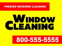Black Window Cleaning On Yellow Background With Red Striped Custom Highlights Yard Sign