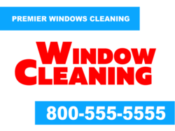 Red Window Cleaning On White Background With Blue Striped Custom Highlights Yard Sign