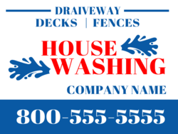 Blue Water Splash Design With Red House Washing Brandable Company Name Sign