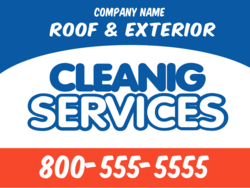 Red White and Blue Custom Company Name Cleaning Services Sign