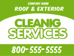 Green and White Custom Company Name Cleaning Services Sign