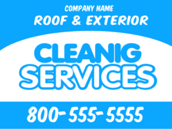 Light Blue and White Custom Company Name Cleaning Services Sign