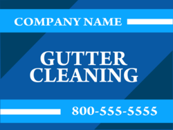 Blue on Dark Blue Custom Company Name Gutter Cleaning Sign