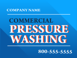 White Over Blue Shade Custom Company Commercial Pressure Washing Sign With Phone