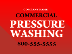 White over Red Shade Custom Company Commercial Pressure Washing Sign With Phone