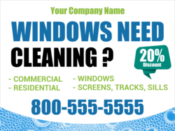 Windows Need Cleaning? Call Us Yard Sign