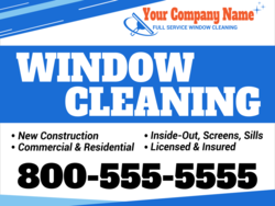 Brandable Two Tone Window Cleaning Yard Sign With Service Listing