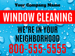 Water Drop Background Brandable Window Cleaning Yard Sign