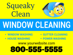 Squeaky Clean  Window Cleaning Yard Sign With Service Listing
