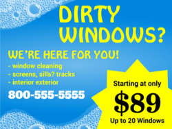 Dirty Windows We are Here For You Starting at Custom Price Yard Sign