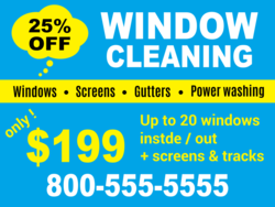% Off Only Custom Price Window Cleaning Yard Sign With Service Listing Area