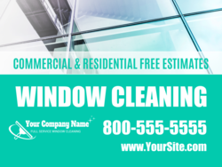 Close Up Commercial Window Photo Window Cleaning Yard Sign