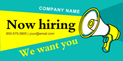 Now Hiring We Want You Banner