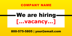We are Hiring with Phone and Email Banner