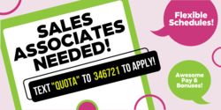 Now Hiring Sales Associates Banner