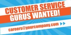 Now Hiring Customer Service People Banner