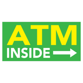 Yellow White ATM Inside  Directional Banner