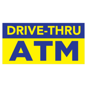 Yellow and Purple ATM Drive Thru Banner